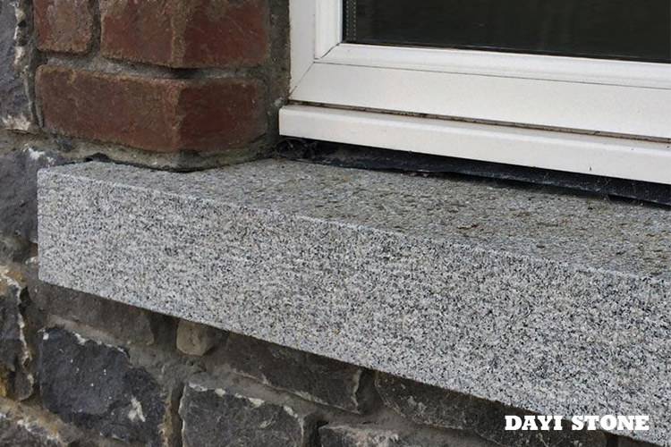 Window-sill Light Grey Stone Granite G603-10 Top and front edge Bushhammered others sawn Lx25x10cm - Dayi Stone